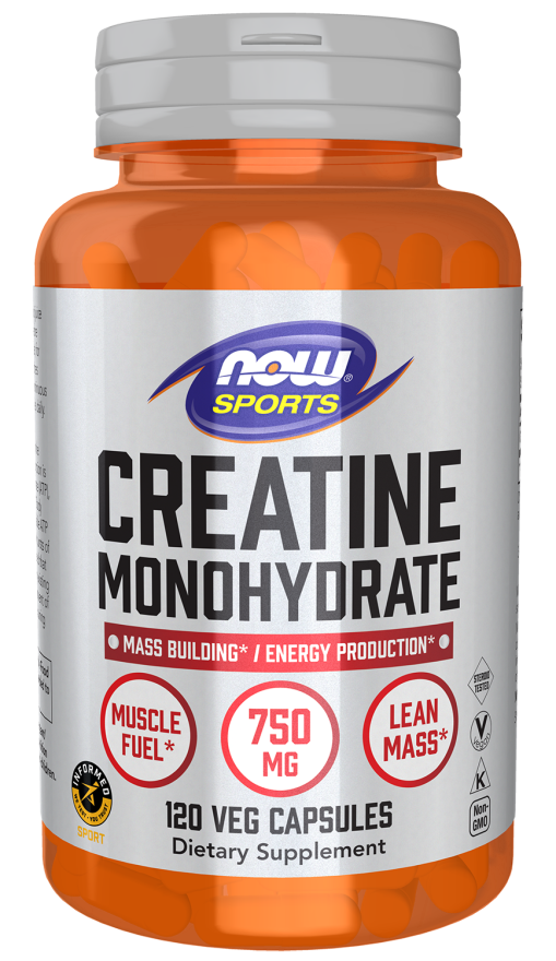 Creatine Monohydrate 750 mg - 120 Veg Caps Bottle Front