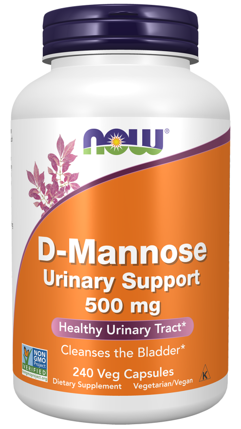 D-Mannose 500 mg - 240 Veg Capsules Bottle Front
