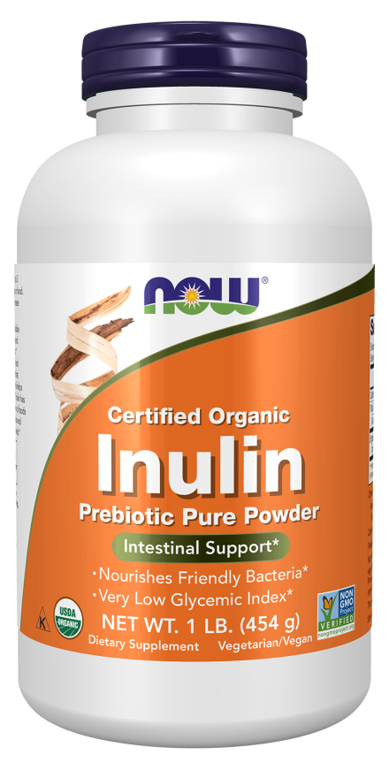 Inulin Prebiotic Pure Powder, Organic - 1 lb. Bottle Front