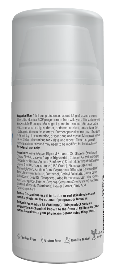 Progesterone from Wild Yam Balancing Skin Cream - 3 oz. Bottle Right
