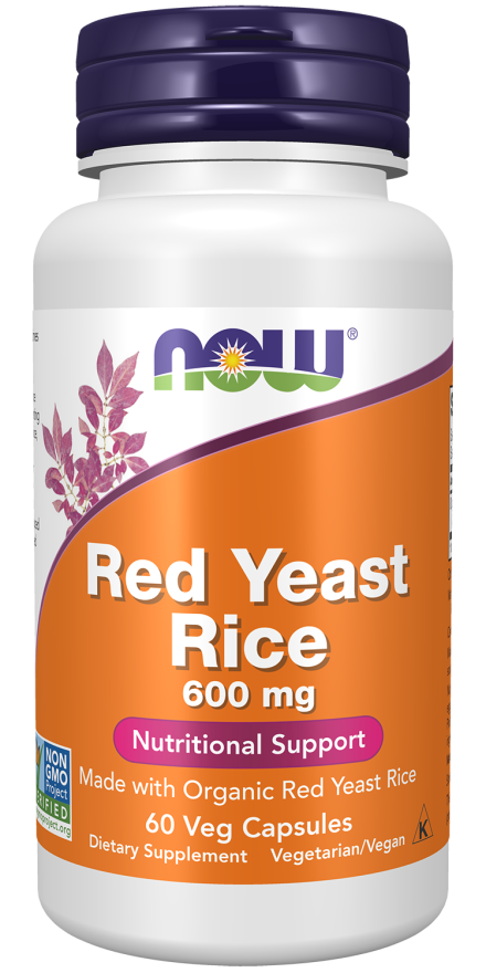 Red Yeast Rice 600 mg - 60 Veg Capsules Bottle Front