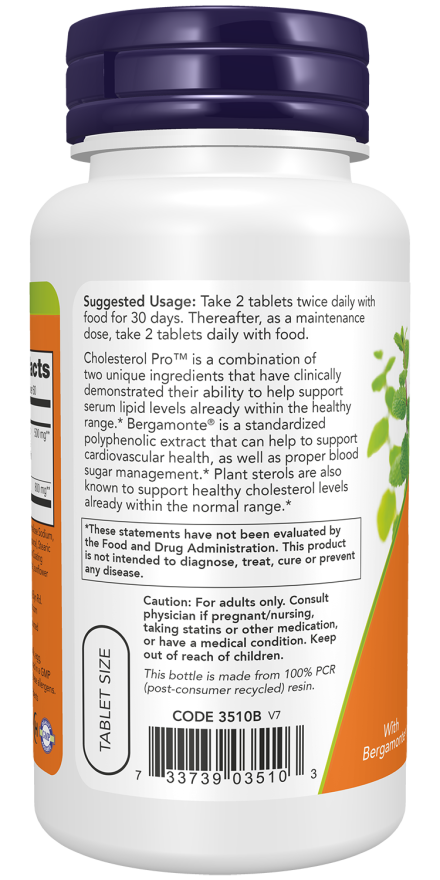 Cholesterol Pro™ - 120 Tablets Bottle Left