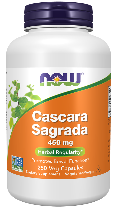 Cascara Sagrada 450 mg - 250 Veg Capsules Bottle Front