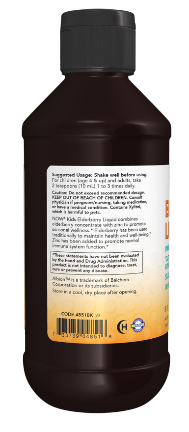 Elderberry Liquid for Kids - 8 fl. oz. Bottle Left