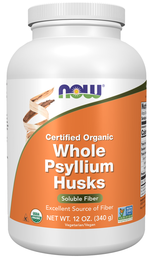 Whole Psyllium Husks, Organic - 12 oz. Bottle Front