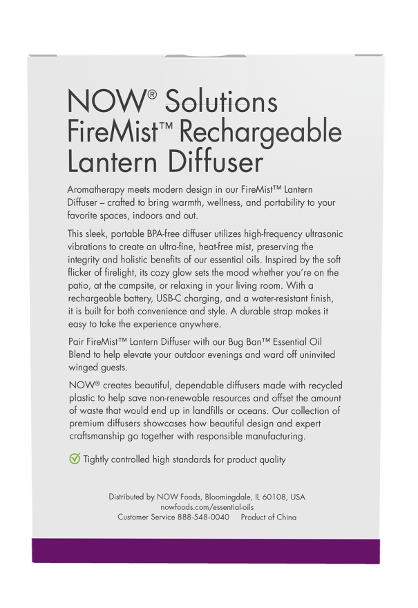 FireMist™ Lantern Rechargeable Diffuser Box Back