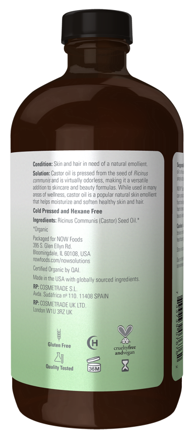 Castor Oil, Organic Bottle Right