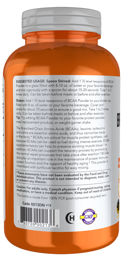Branched Chain Amino Acid Powder - 12 oz. Bottle Left