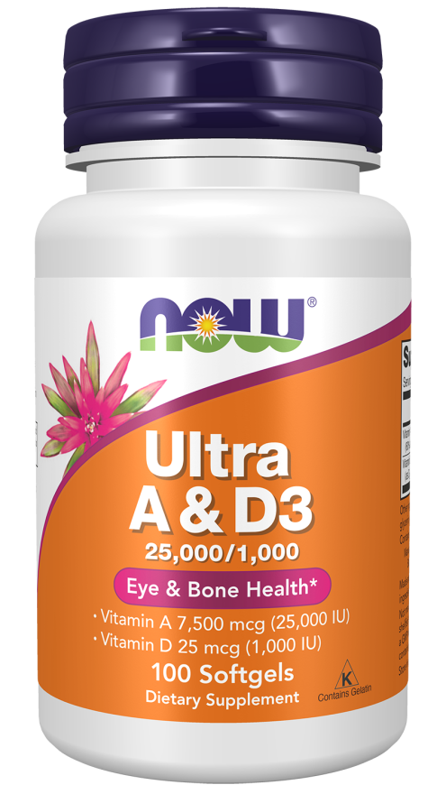 Ultra A & D-3 25,000/1,000 - 100 Softgels Bottle Front