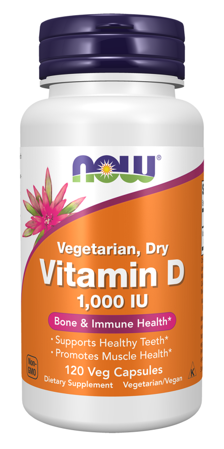 Vitamin D 1000 IU Dry - 120 Veg Capsules Bottle Front
