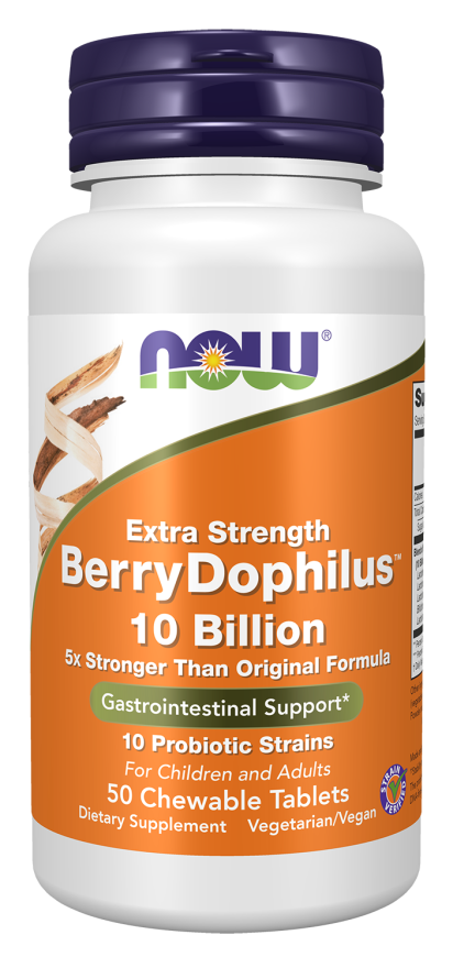 BerryDophilus™ Extra Strength 10 Billion - 50 Chewables Bottle Front