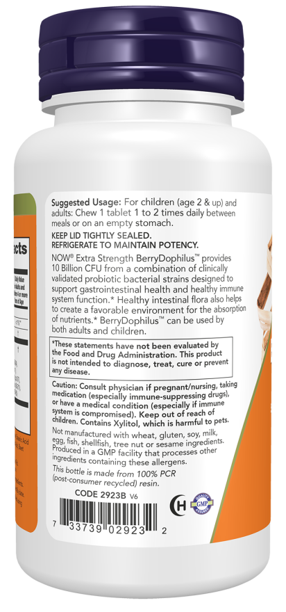BerryDophilus™ Extra Strength 10 Billion - 50 Chewables Bottle Left