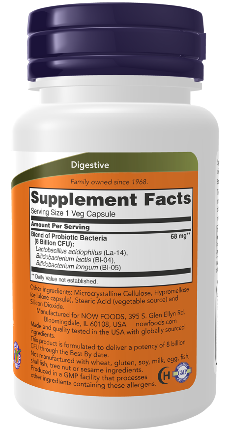 8 Billion Acidophilus & Bifidus - 60 Veg Capsules Bottle Right