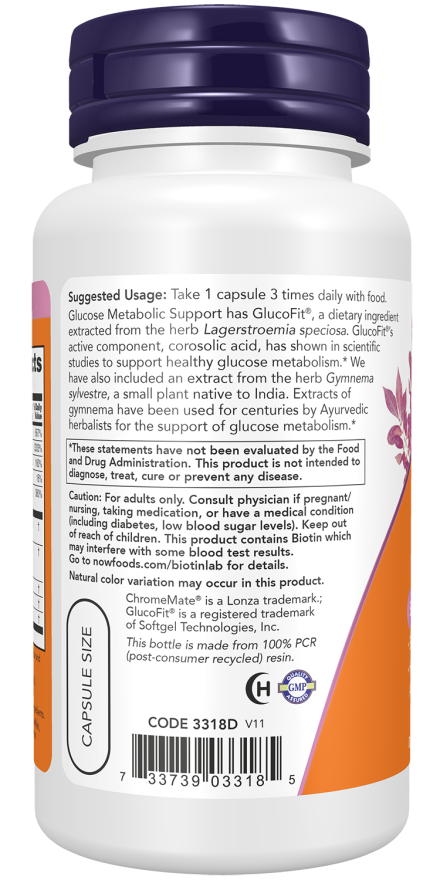 Glucose Metabolic Support - 90 Veg Capsules Bottle Left