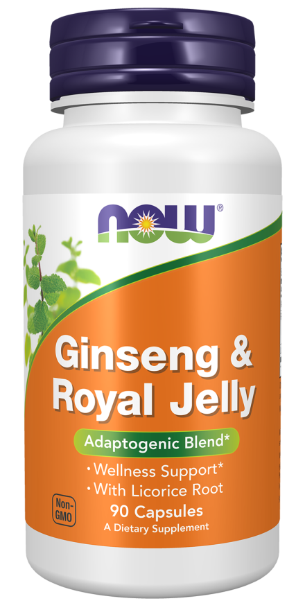 Ginseng & Royal Jelly - 90 Veg Capsules Bottle Front