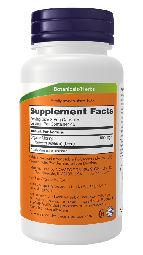 Moringa Leaf - 90 Veg Capsules Bottle Right