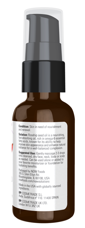 Rose Hip Seed Oil - 1 fl. oz. Bottle Right