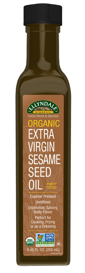 Extra Virgin Sesame Seed Oil, Organic - 8.45 oz. Bottle Front
