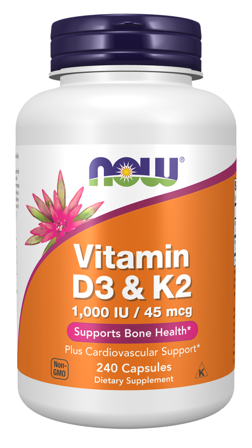 Vitamin D3 & K2 - 240 Capsules Bottle Front