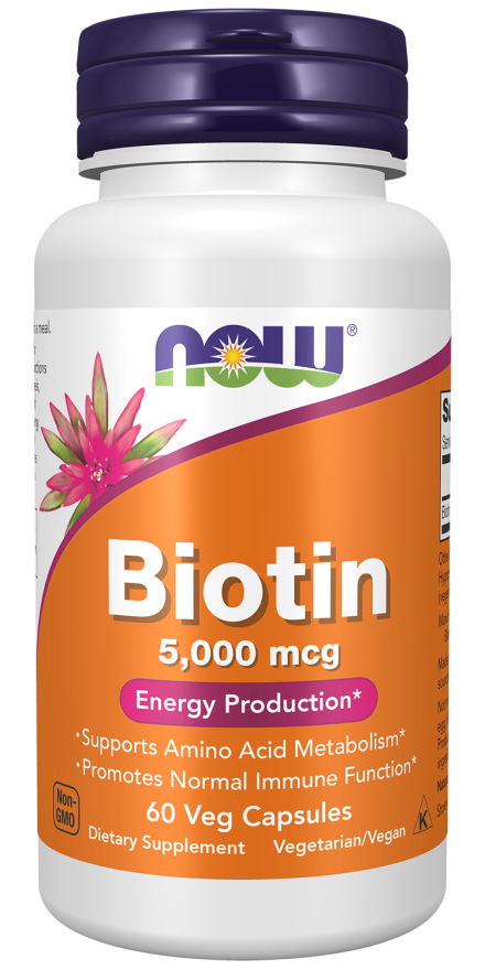 Biotin 5,000 mcg - 60 Veg Capsules bottle front