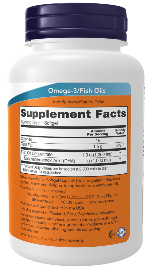 DHA-1000 Brain Support, Extra Strength - 90 Softgels Bottle Right