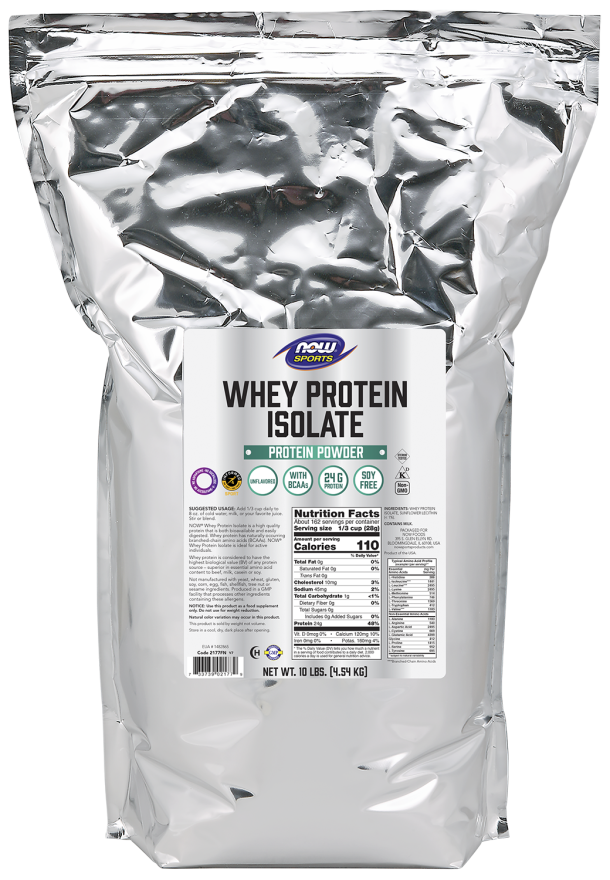 Whey Protein Isolate, Unflavored Powder - 10 lbs. Bag Front