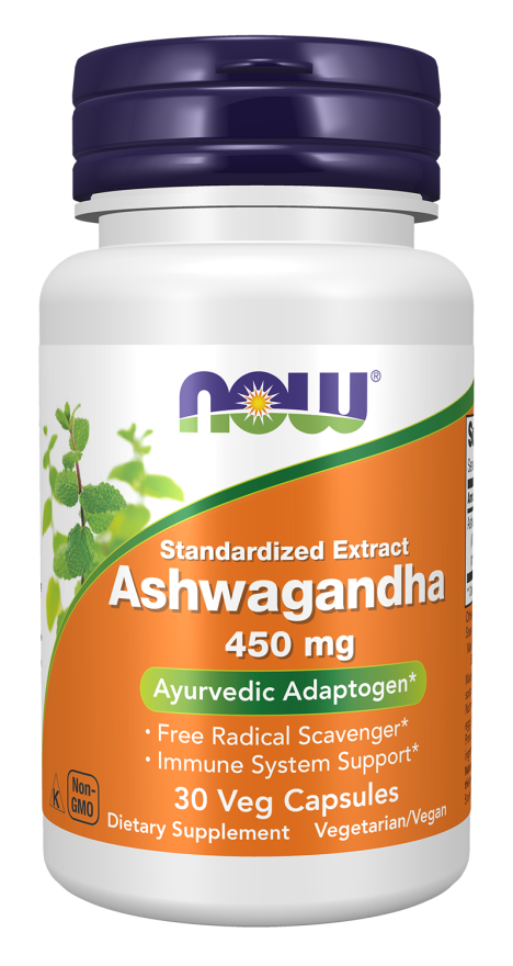 Ashwagandha 450 mg - 30 Veg Capsules Bottle Front