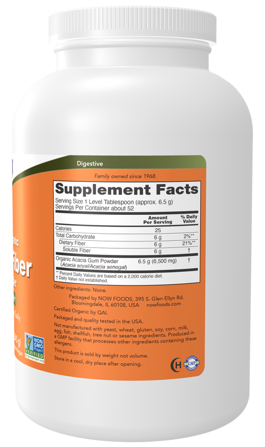 Acacia, Organic Powder - 12 oz. Bottle right