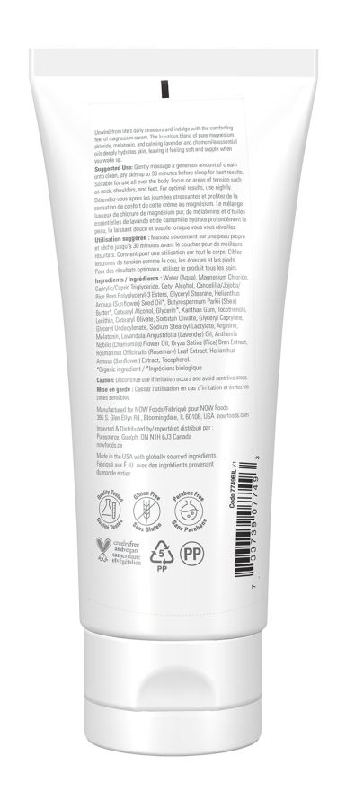 niteZen™ Magnesium Body Cream - 4 oz. Bottle Back