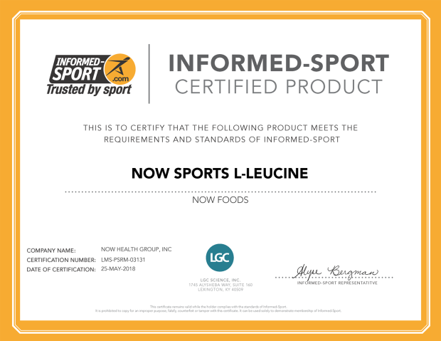 Informed-Sport Certified Product NOW Sports L-Lucine