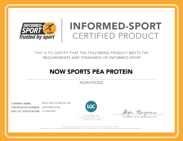 informed-Sport Certified Product NOW Sports Pea Protein