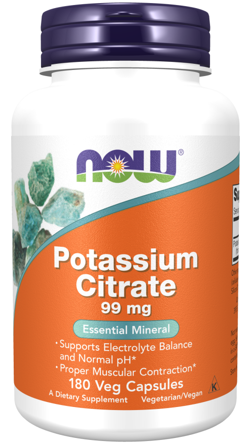 Now Foods Potassium Citrate Essential Mineral 180-99mg Capsules 