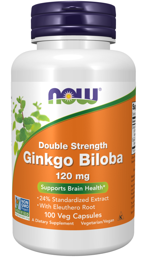 Ginkgo Biloba, Double Strength 120 mg - 100 Veg Capsules