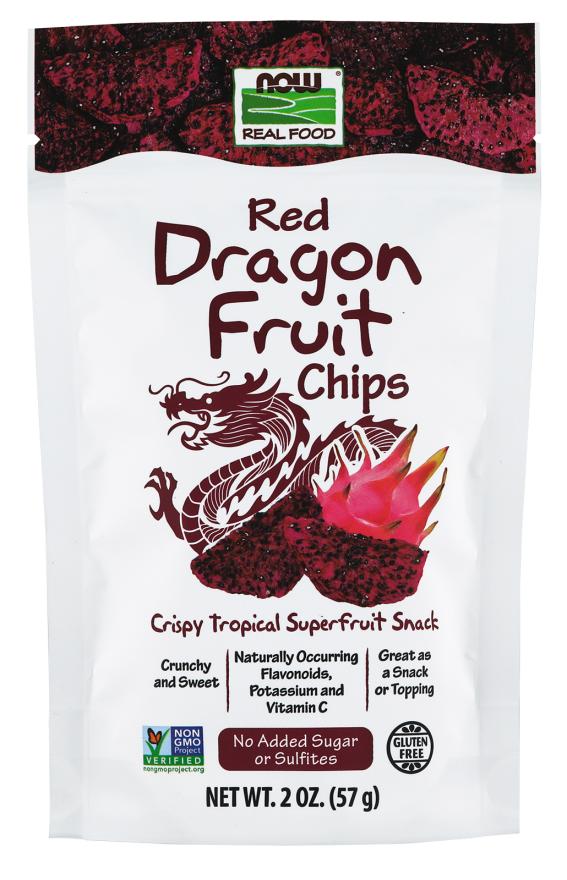 Dragon Fruit Chips Crispy Superfruit Snack NOW Foods