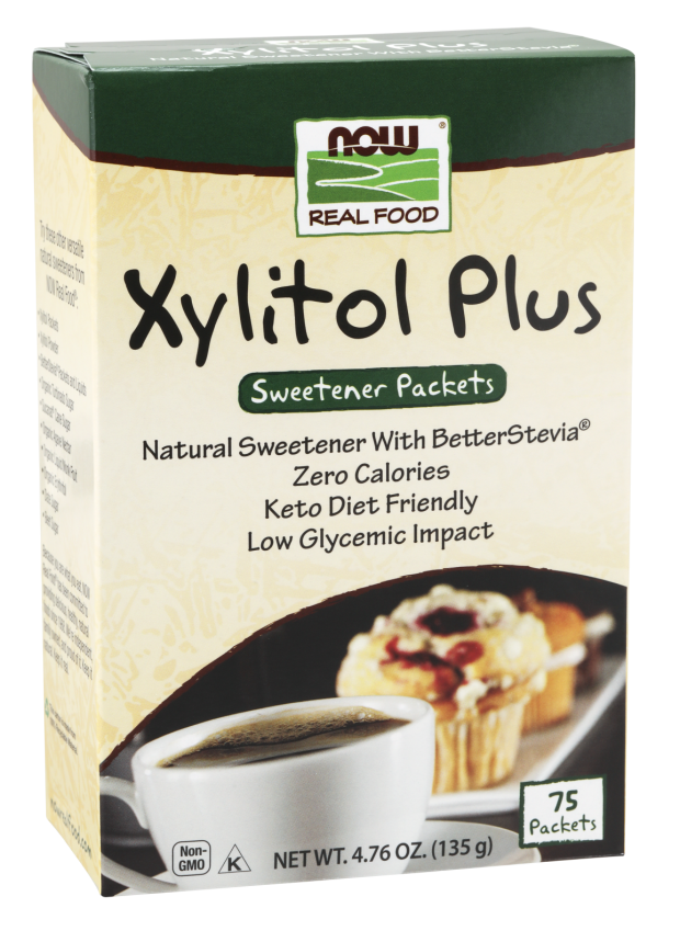 Xylitol Plus Packets Natural Sweetener NOW Foods