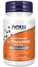 L-Theanine, Double Strength 200 mg - 60 Veg Capsules Bottle Front