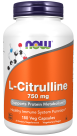 L-Citrulline 750 mg - 180 Capsules Bottle Front