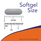 Castor Oil 650 mg - 120 Softgels Size Chart 1 inch