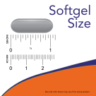 Omega-3, Molecularly Distilled - 200 Fish Softgels Size Chart 1.125 inch