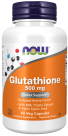 Glutathione 500 mg - 60 Veg Capsules Bottle Front
