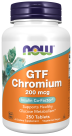 GTF Chromium 200 mcg Yeast Free - 250 Tablets Bottle Front