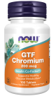 GTF Chromium 200 mcg Yeast Free - 100 Tablets Bottle Front