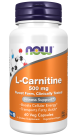 L-Carnitine 500 mg - 60 Veg Capsules Bottle