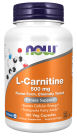 L-Carnitine 500 mg - 180 Veg Capsules Bottle Front