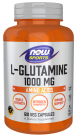 L-Glutamine, Double Strength 1000 mg - 120 Veg Capsules Bottle Front