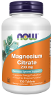 Magnesium Citrate 200 mg - 100 Tablets Bottle Front