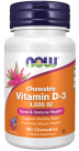 Vitamin D-3 1000 IU - 180 Chewables Bottle Front