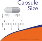 SAMe 200 mg - 60 Veg Capsules Size Chart approximately 1 inch