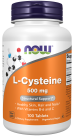 L-Cysteine 500 mg - 100 Tablets Bottle Front
