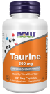 Taurine 500 mg - 100 Veg Capsules Bottle Front